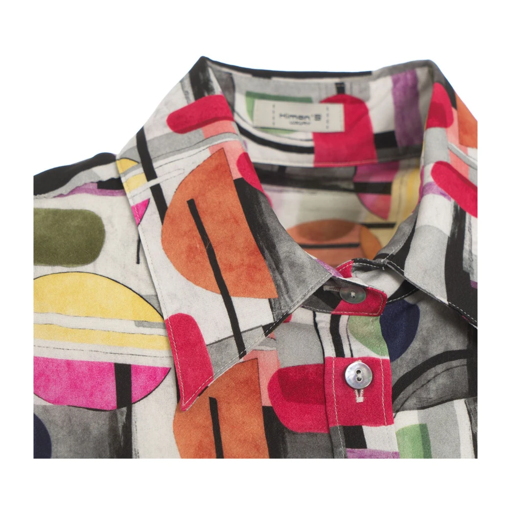 Himon's Retro Print Multi-Coloured Blouse Multicolor Dames