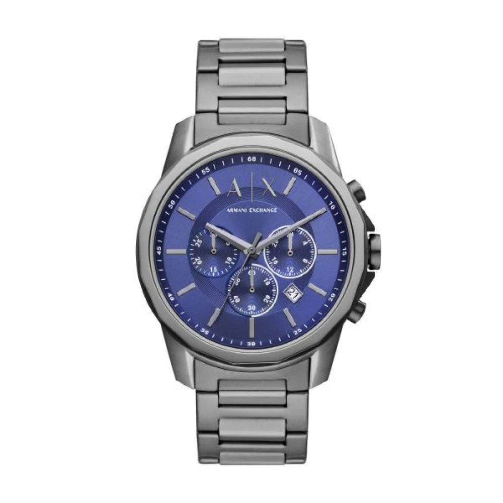 Armani Exchange Blu Orologio In Acciaio Color Canna Di Fucile - Immagine 3
