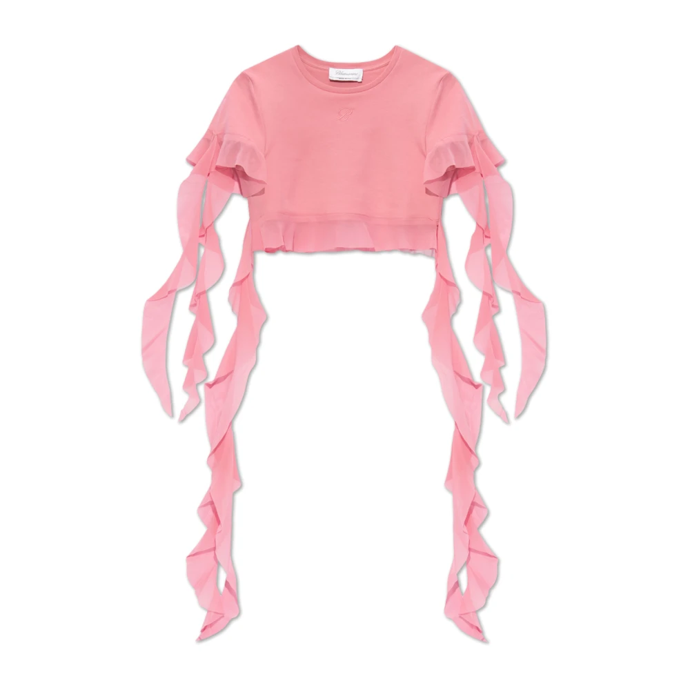 Blumarine T-shirt met ruches Pink Dames