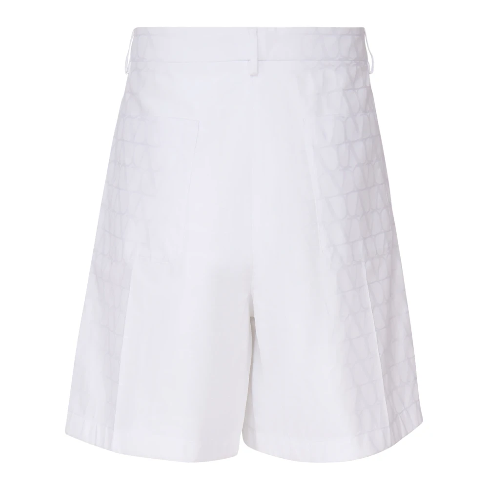 Valentino Garavani Witte Katoenen Vlogo Iconograph Shorts White Heren