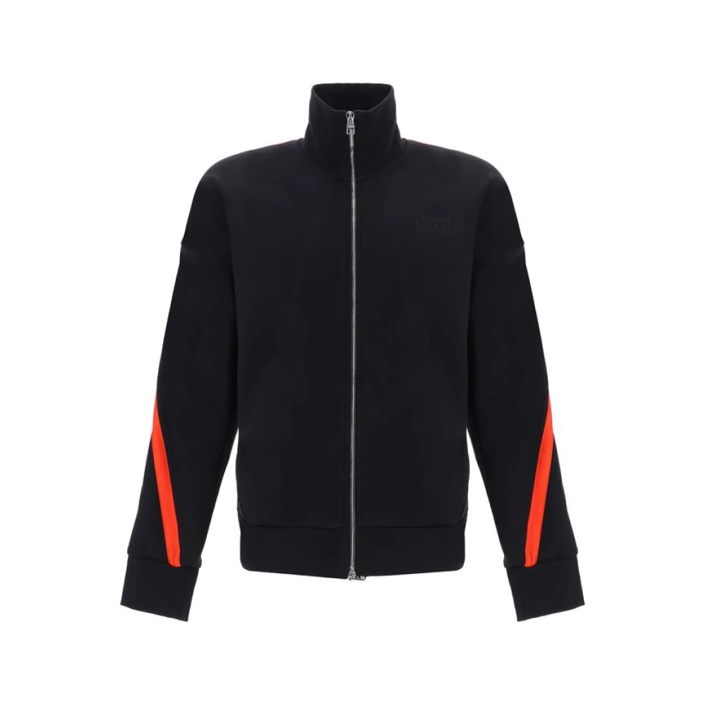 Alexander mcqueen Katoenen sweatshirt met ritssluiting aan de voorkant Black Heren