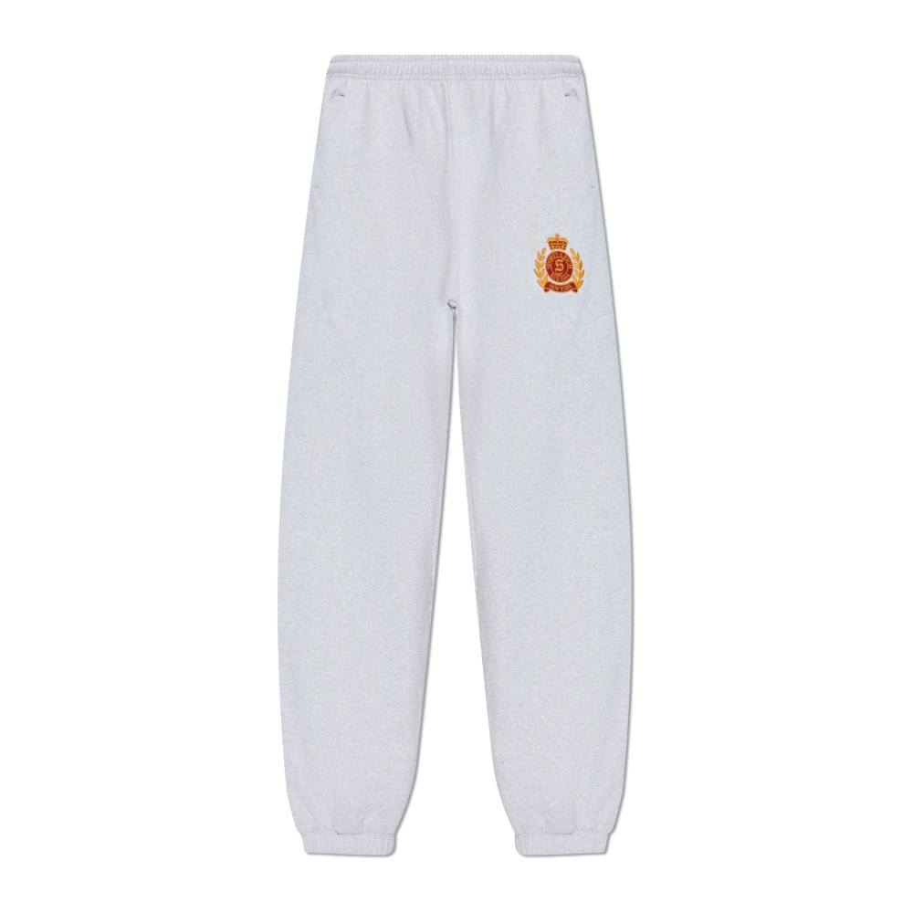 Sporty & Rich Sweatpants uit de New York Crest collectie Gray Heren