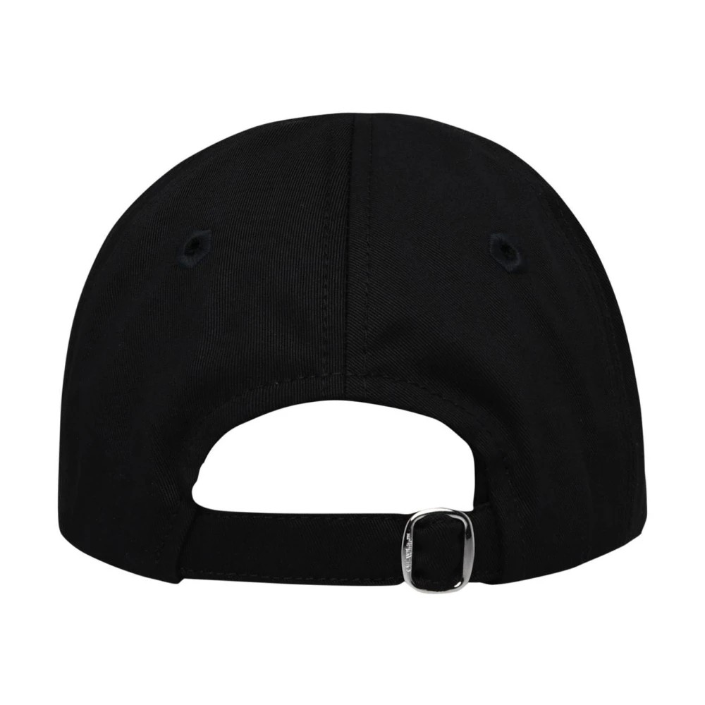 Off White Zwarte katoenen pet met geborduurd logo Black Heren