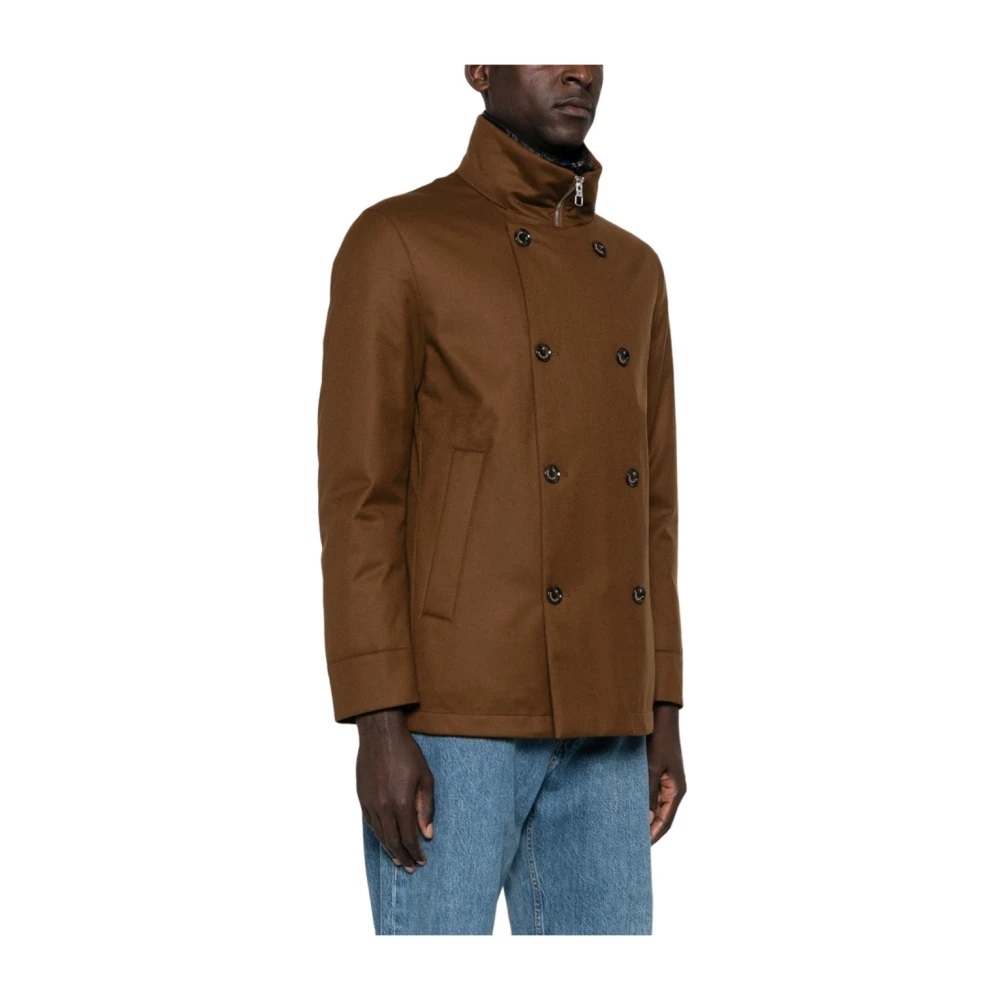 Montecore Dubbelbreasted wollen donsjack met afneembare binnenste bib Brown Heren