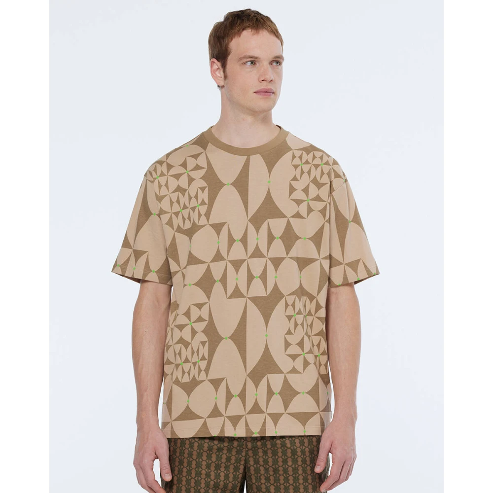 Scotch & Soda Grafisch T-shirt met relaxte pasvorm Beige Heren