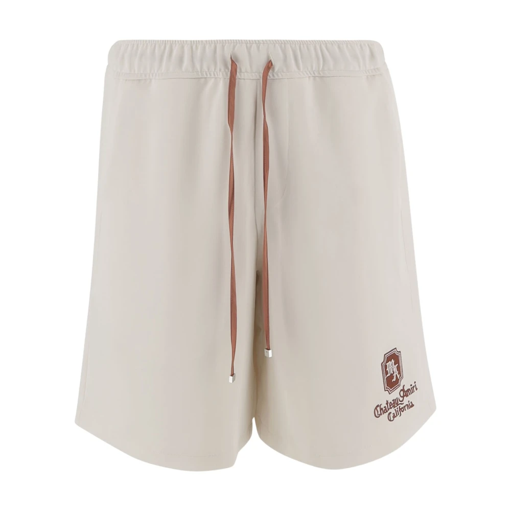 Amiri Men's White Beachwear, S, Bermuda Drawstring Shorts