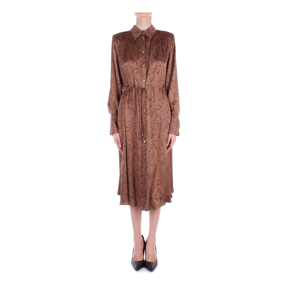 Liu Jo Beige Jurk Met Voorknoppen Beige Dames