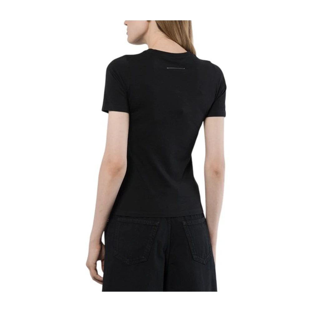 MM6 Maison Margiela Essential White Short Sleeve T-Shirt Black Dames