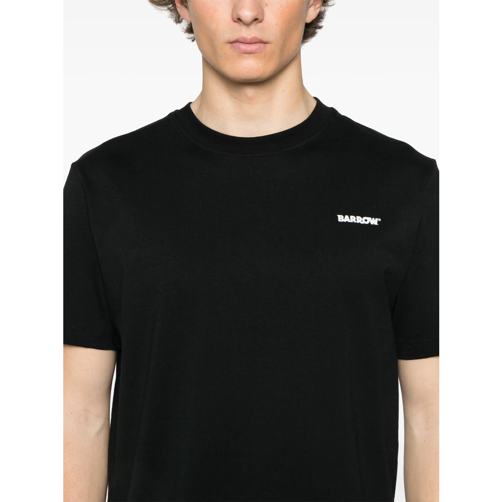 Barrow T-shirt van katoen met logo-print Black Heren