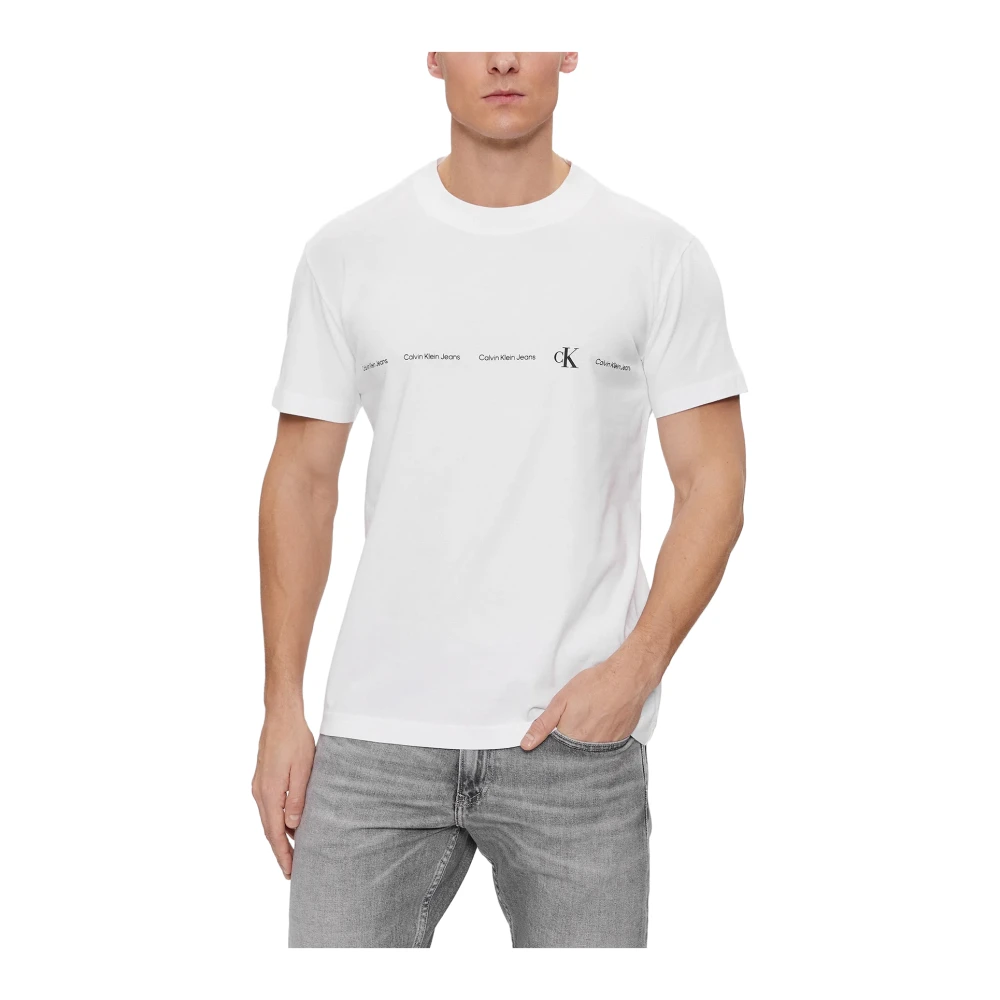 Calvin Klein Jeans Logo Repeat Herr T-Shirt White, Herr