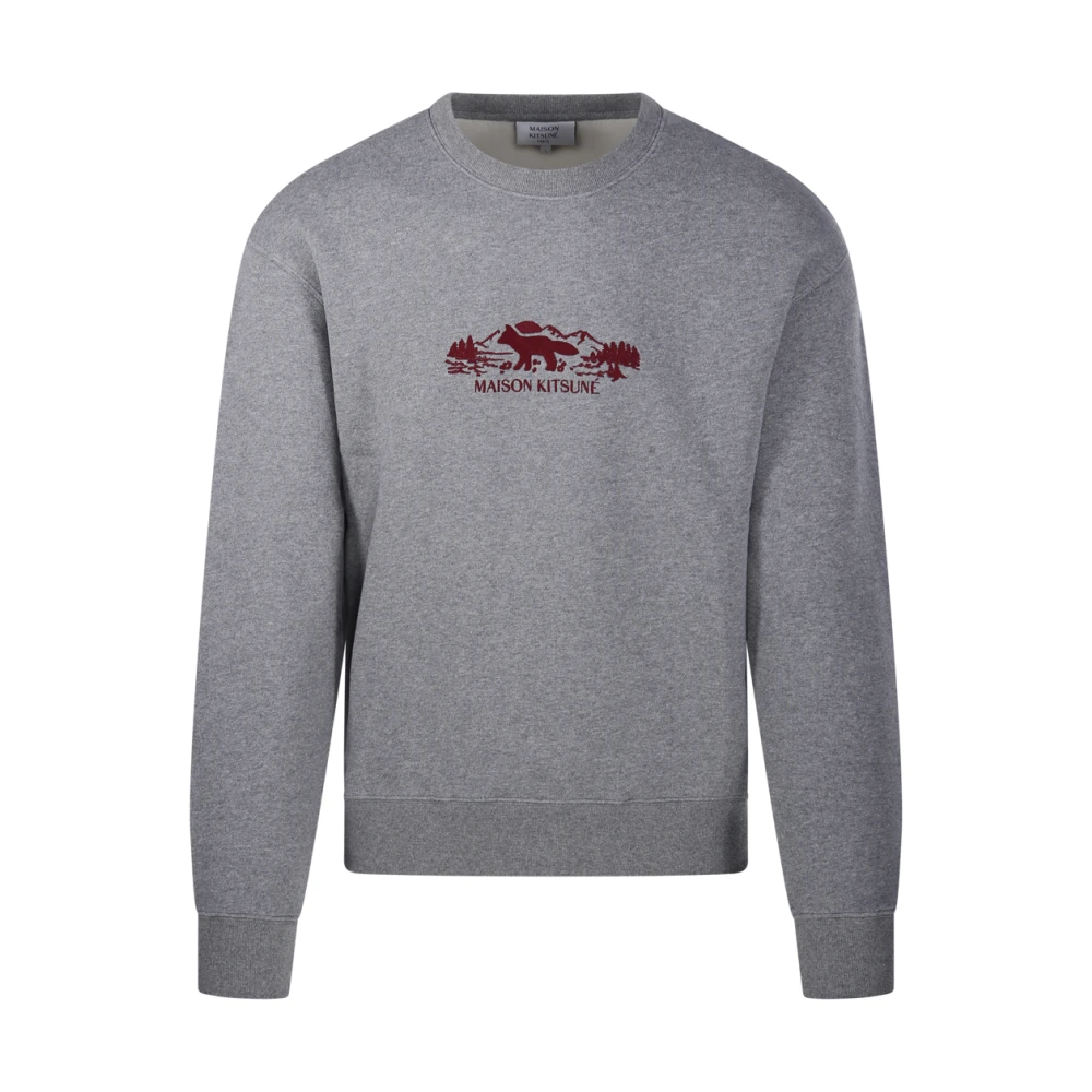 Maison Kitsuné Fox Comfort Sweatshirt Gray Heren
