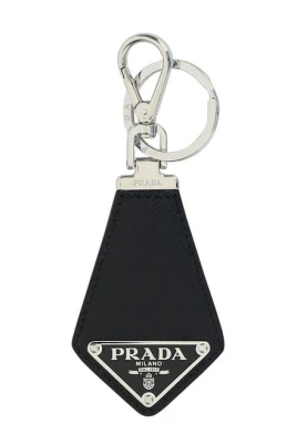 Läder Nyckelring med Logopendant