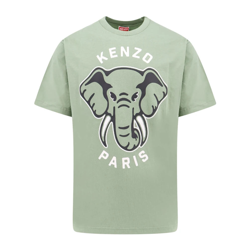 Kenzo Groene Crew-neck T-shirt met Logo Green Heren