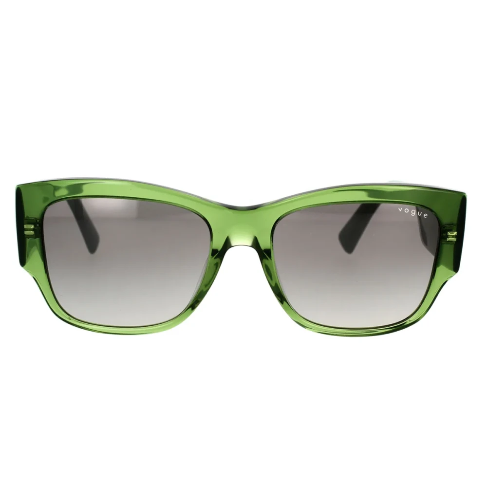 Vogue Women's Green Sunglasses,, Square Sunglasses With Grey Lenses Medium