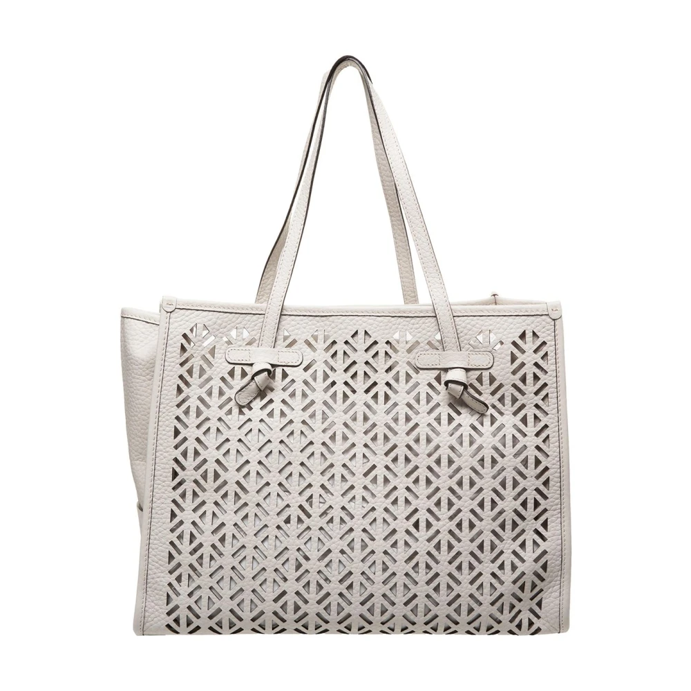 Gianni Chiarini Elegante Beige Leren Shopper Tas Beige Dames