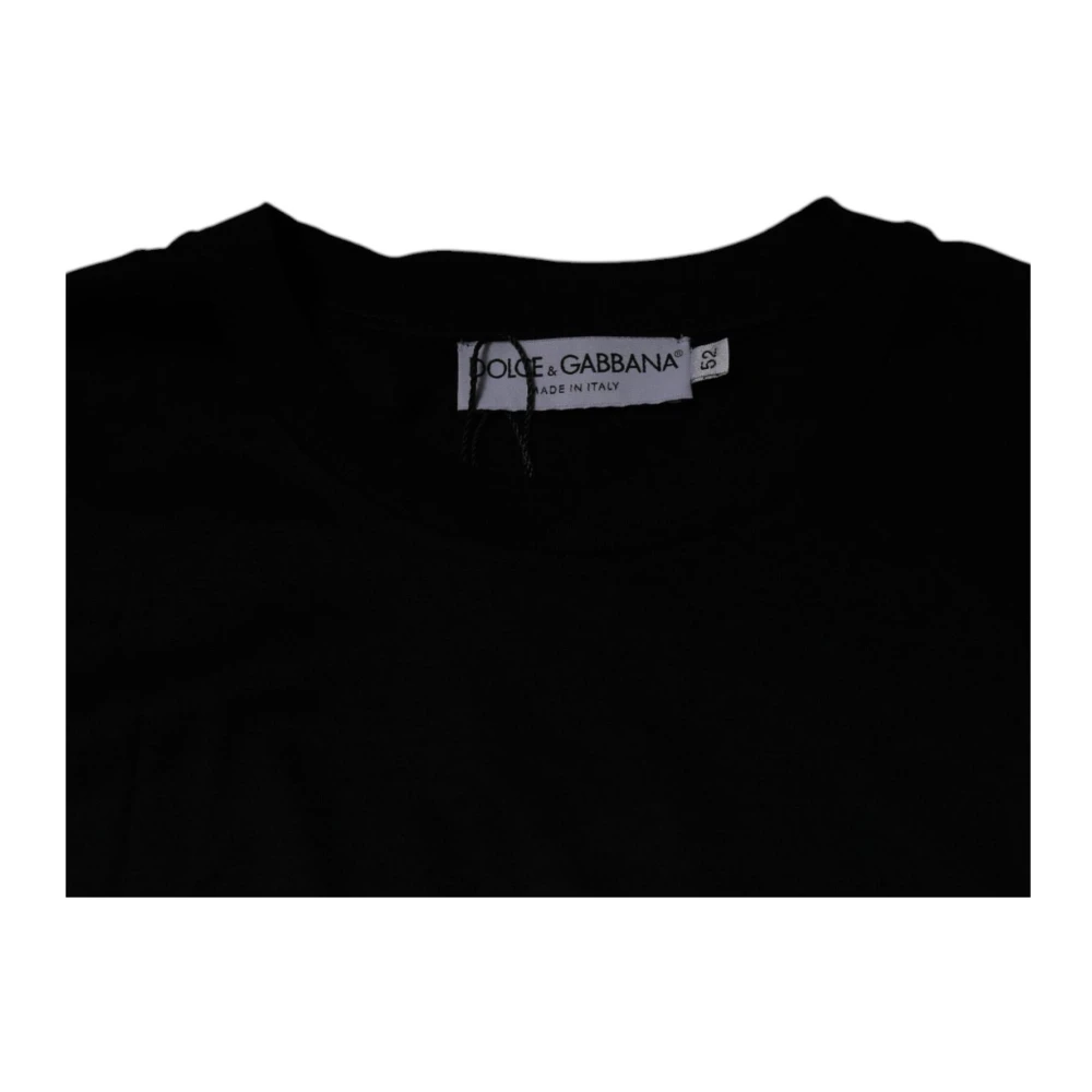 Dolce & Gabbana Zwarte Katoenen Crew Neck T-Shirt Black Heren