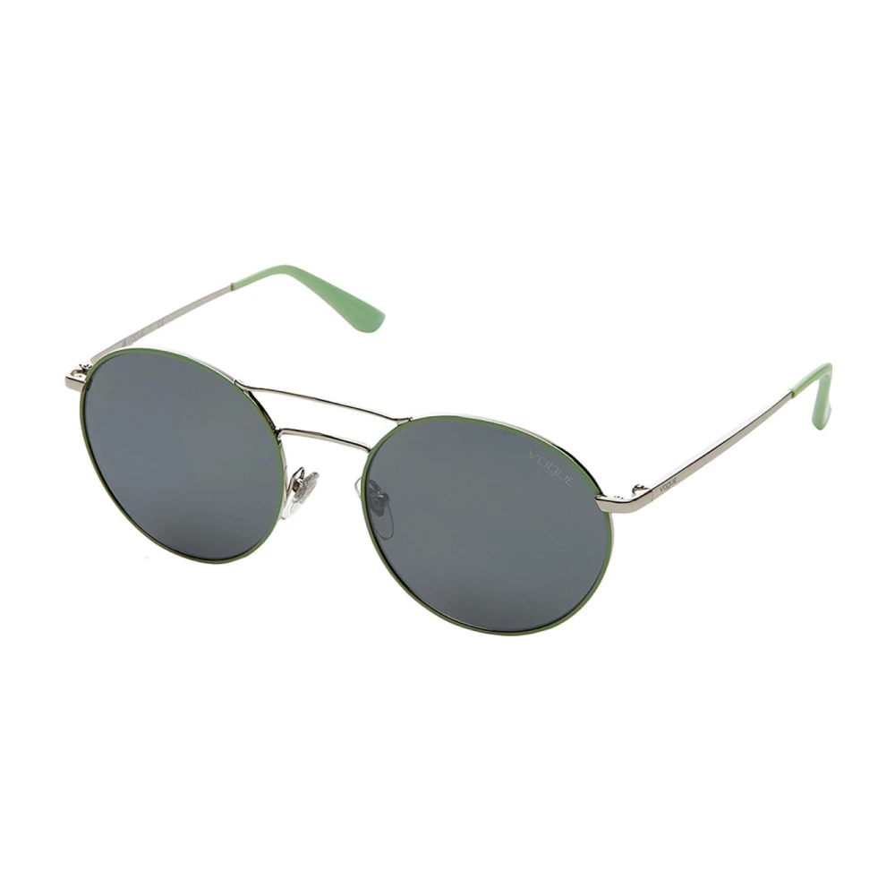 Vogue Women's Green Sunglasses, One Size, Round Metal Frame Sunglasses