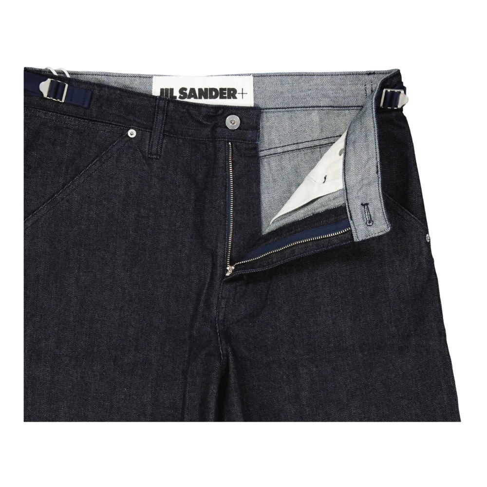 Jil Sander Denim Shorts met hoge taille Blue Heren