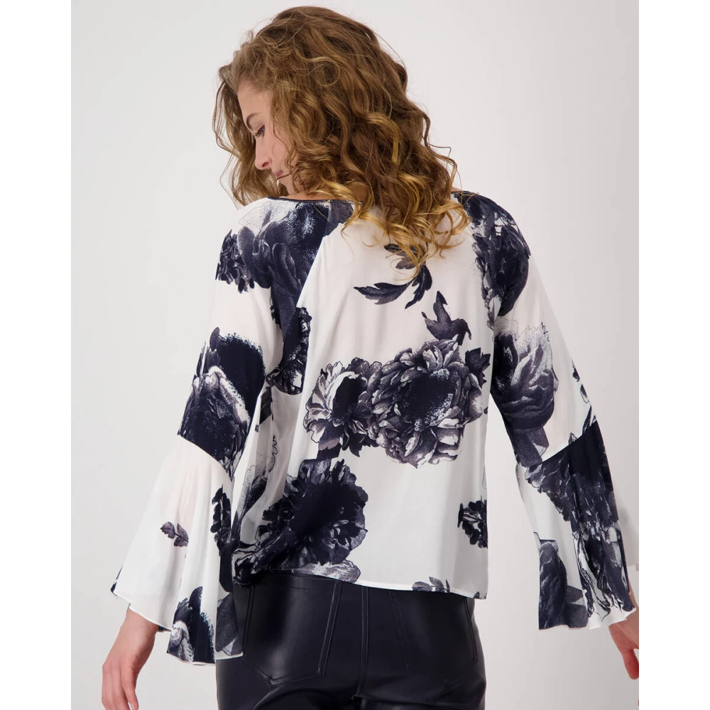 monari Blouse met Lange Mouwen en Stijl 409360 Blue Dames