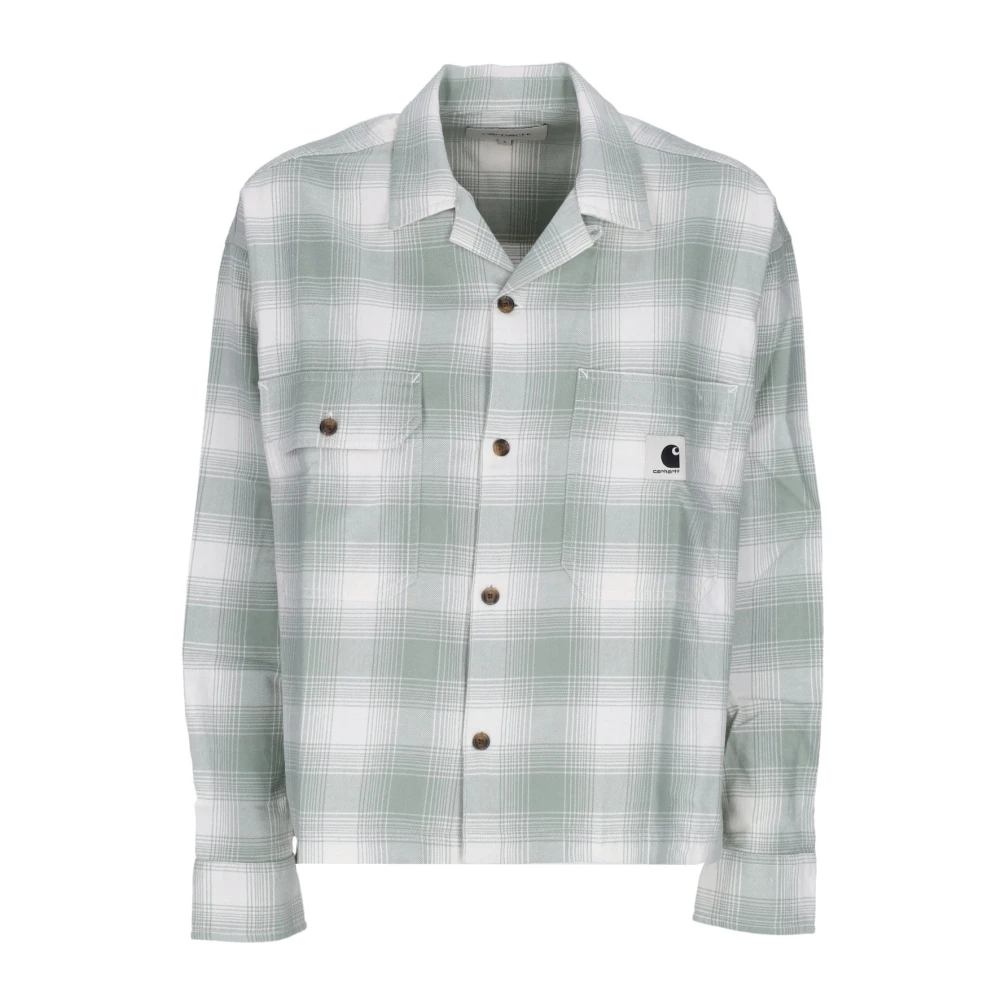 Carhartt Wip Green Shirts, Female, Xs, Long Sleeve Button Shirt Misty Sage