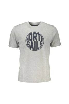 Grå Bomull Logo Print T-shirt