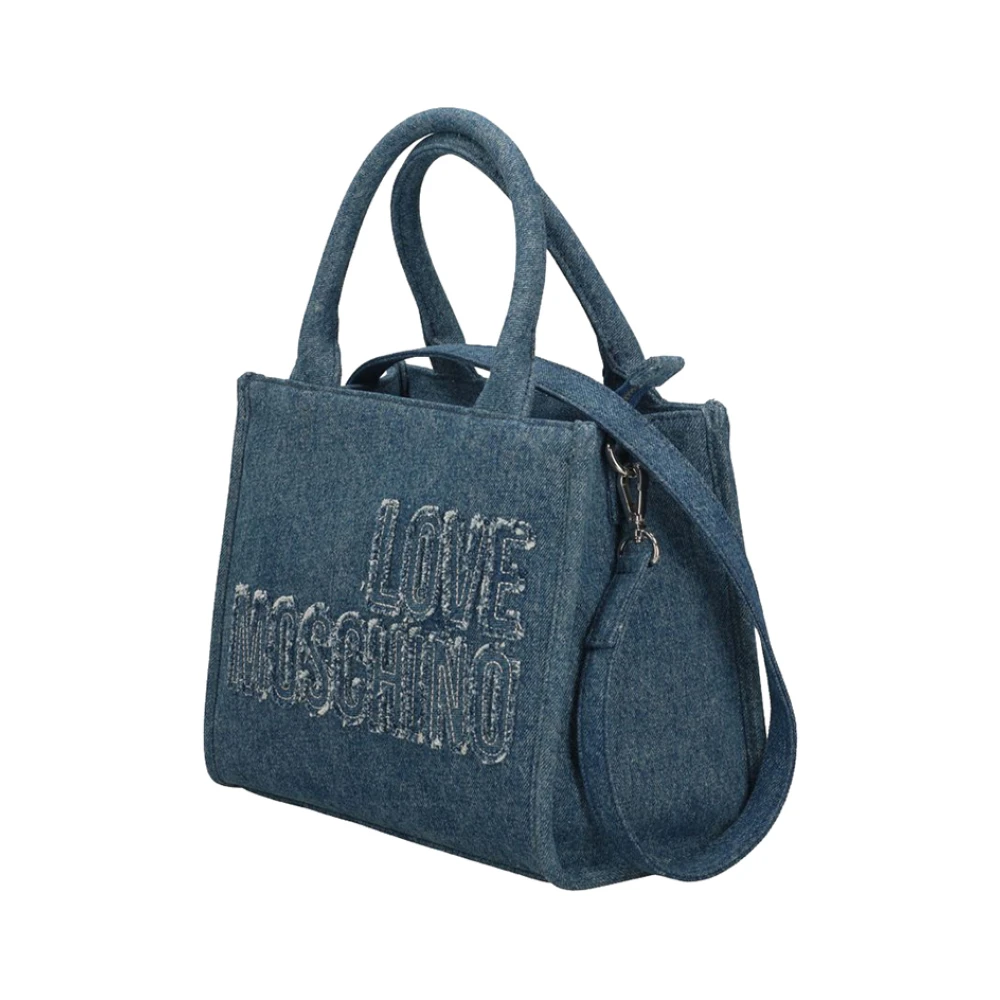 Moschino Blauwe handtas met gouden details Blue Dames