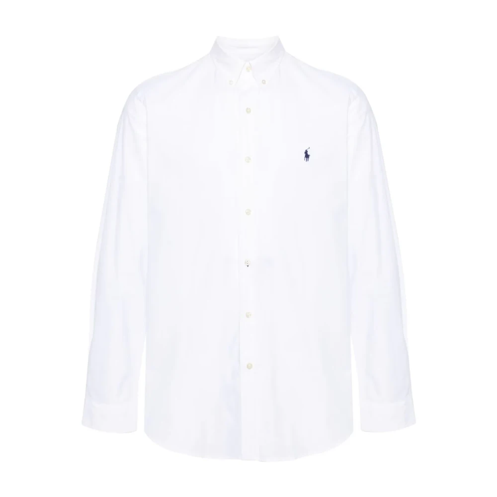 Polo Ralph Lauren Vit Button-Down Skjorta med Signatur Pony White, Herr