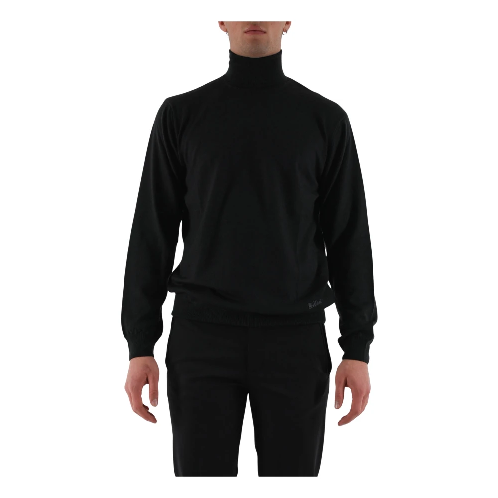 Woolrich Merinowol coltrui met ribboorden Black Heren