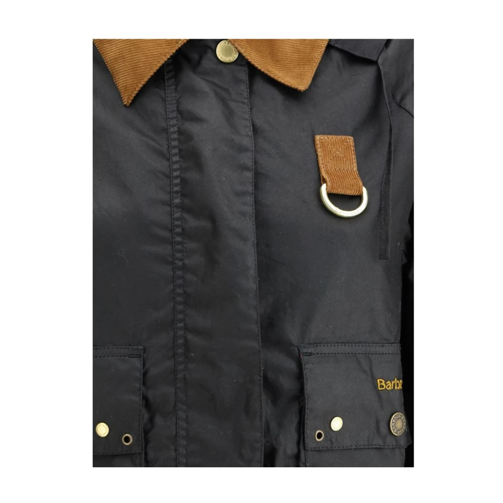 Barbour Zwarte Cropped Waxjas Black Dames