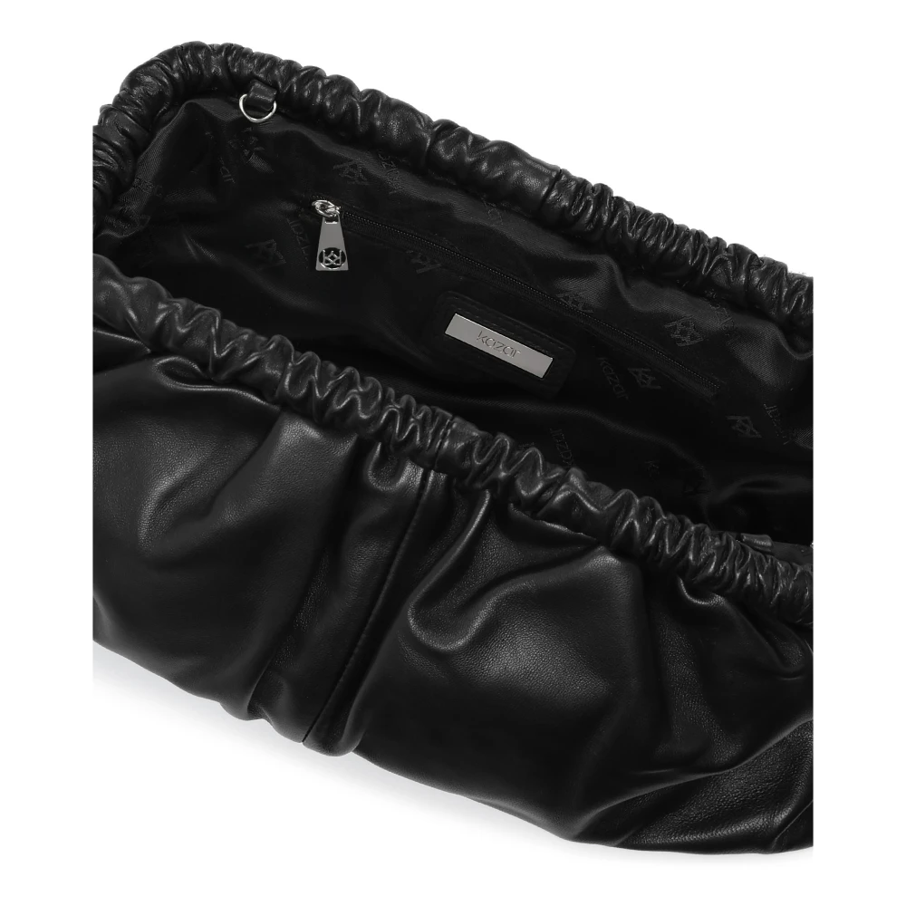 Kazar Zwarte leren handtas met zacht volume-effect Black Dames