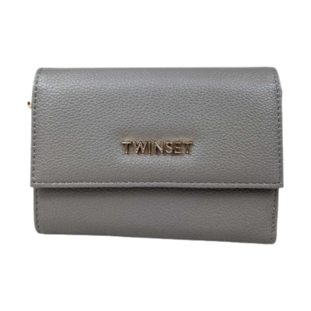 Twinset Grijze Portemonnees met Metalen Logo Gray Dames
