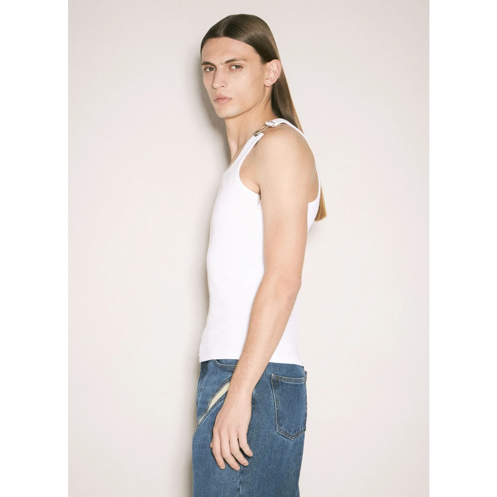Jean Paul Gaultier Gesp Rib Tank Top White Heren
