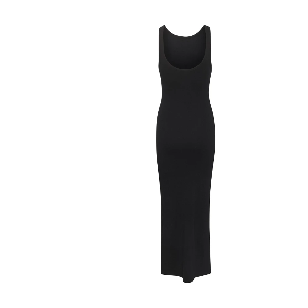 Gestuz Women's Black Reversible Long Dress With Slit - Midi Dresses - Xl - Dresses