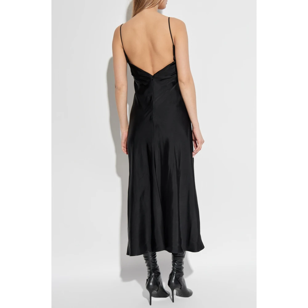 Jil Sander Jurk met decoratieve drapering Black Dames