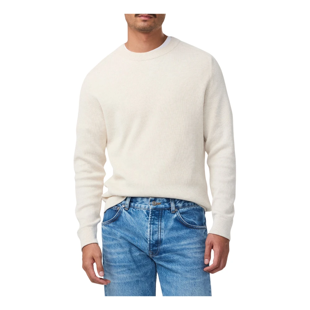 Nn07 Gebreide Katoenen Trui Ivory Beige Heren