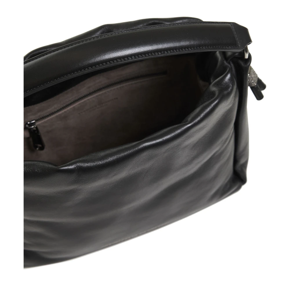 BRUNELLO CUCINELLI Zwarte Schoudertas voor Vrouwen Black Dames