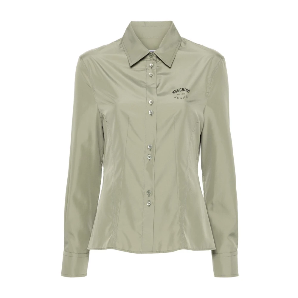 Moschino Gedrukt Logo Shirt Green Dames