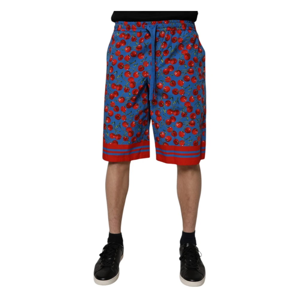 Dolce & Gabbana Men's Blue Cherry Print Bermuda Shorts