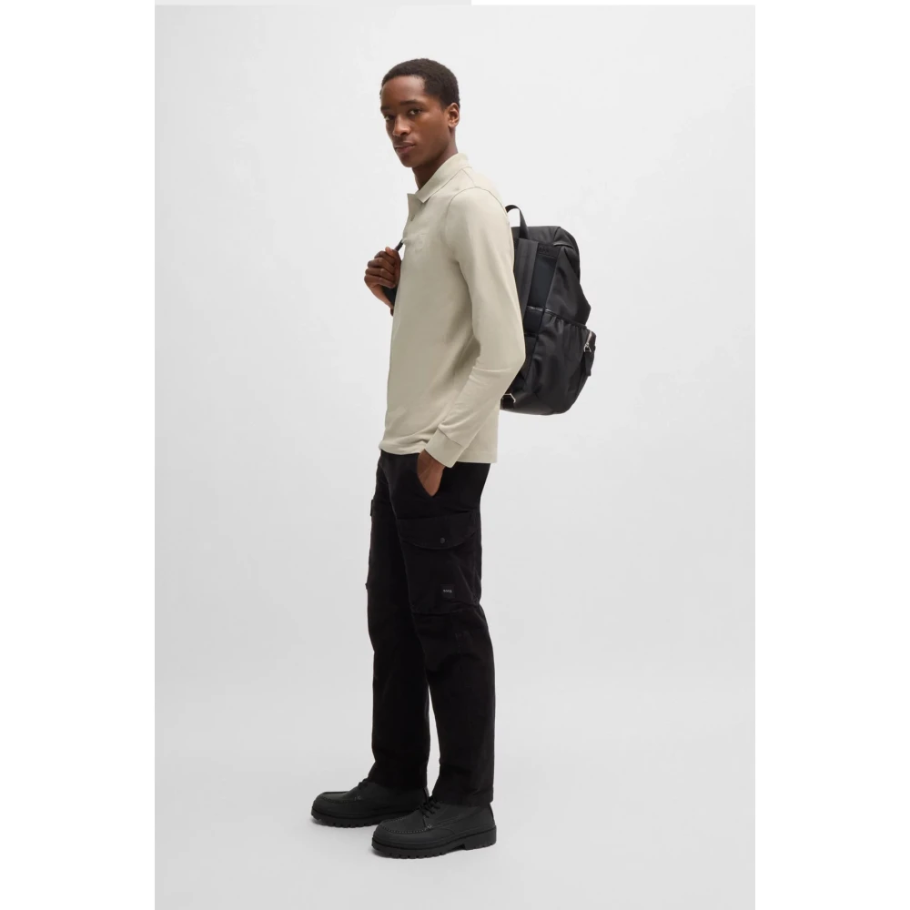 Hugo Boss Heren Passerby Lange Mouw Polo Shirt Beige Heren