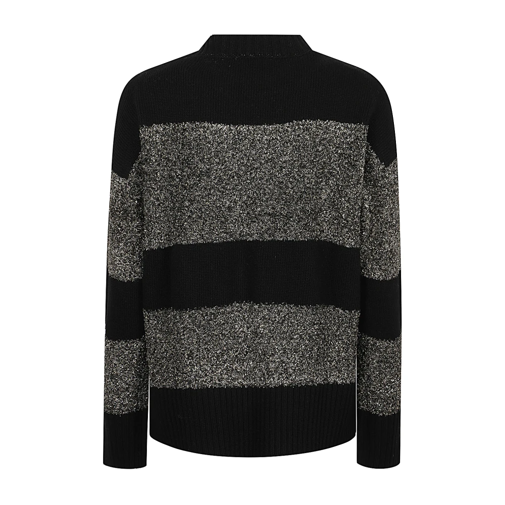 Mauro Grifoni Gestreepte Bicolor Wollen Trui Black Heren