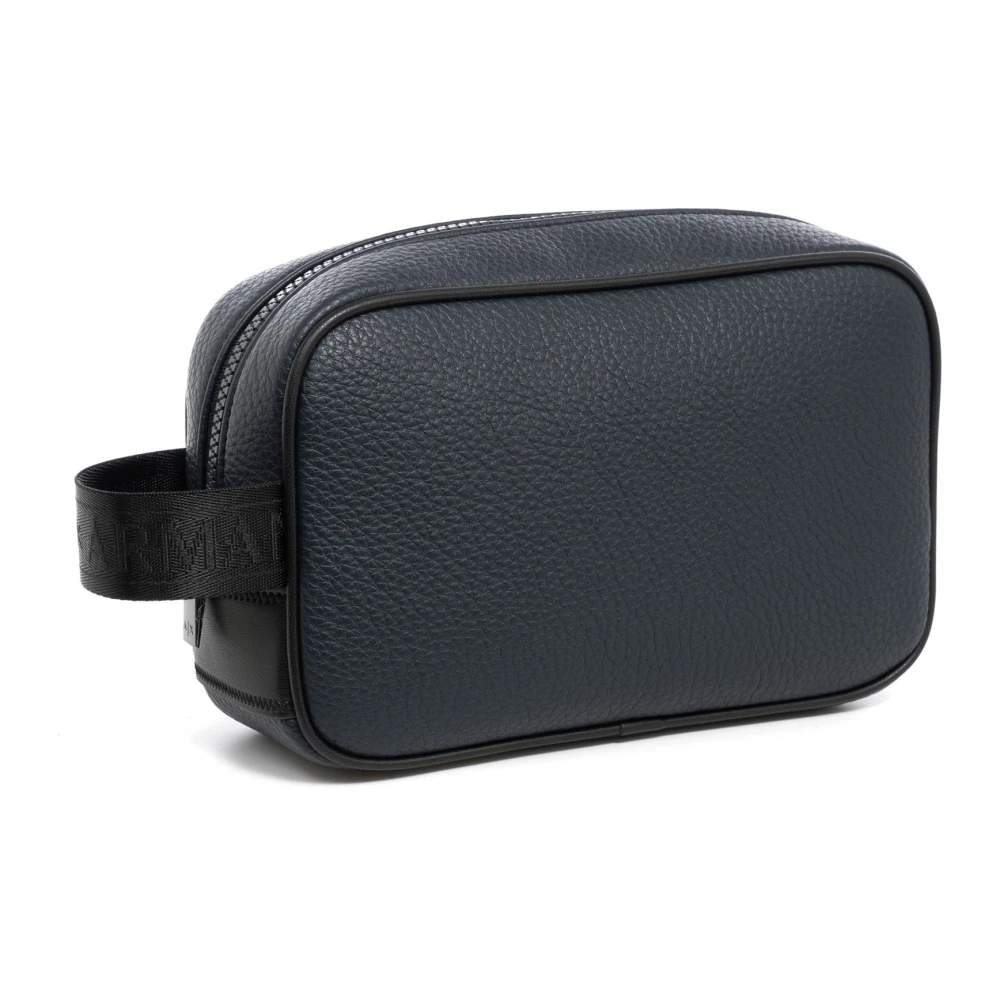 Armani Exchange Eenvoudige toilettas met ritssluiting Blue Heren
