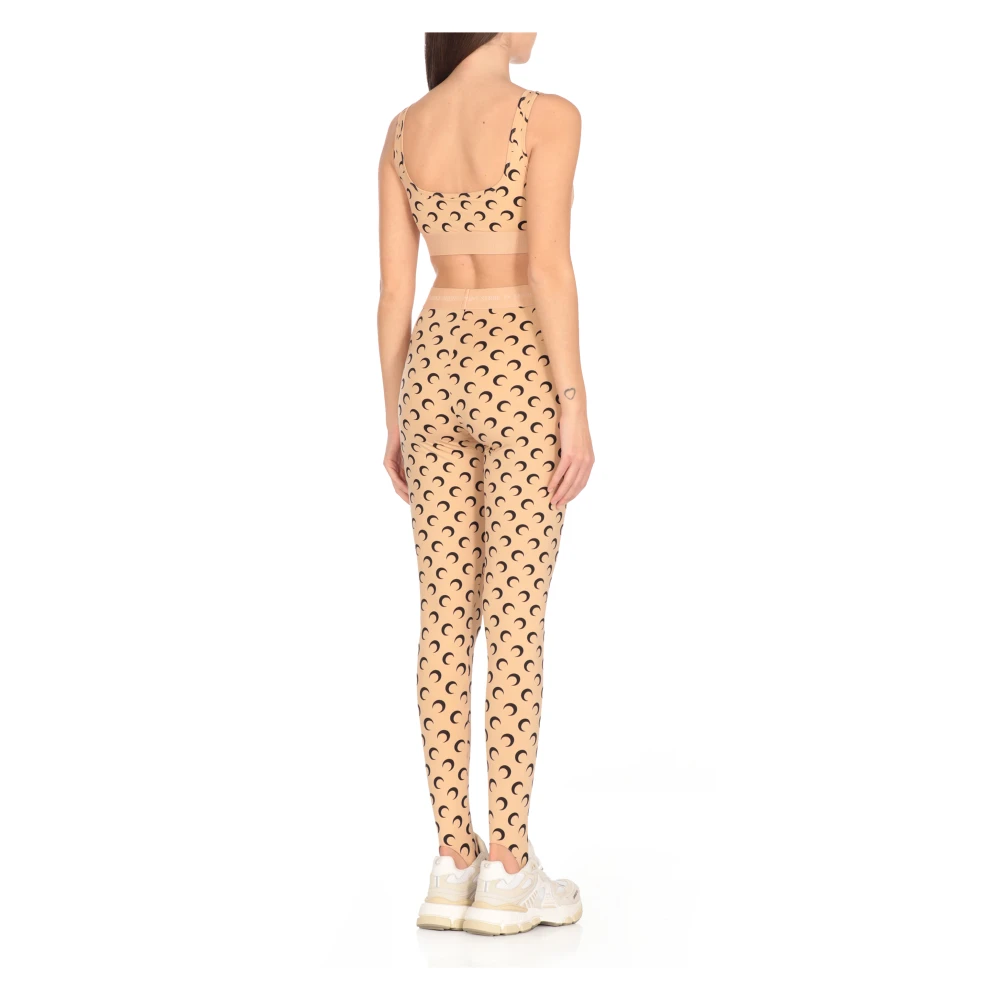 Marine Serre Beige Moon Logo Mouwloze Top Beige Dames