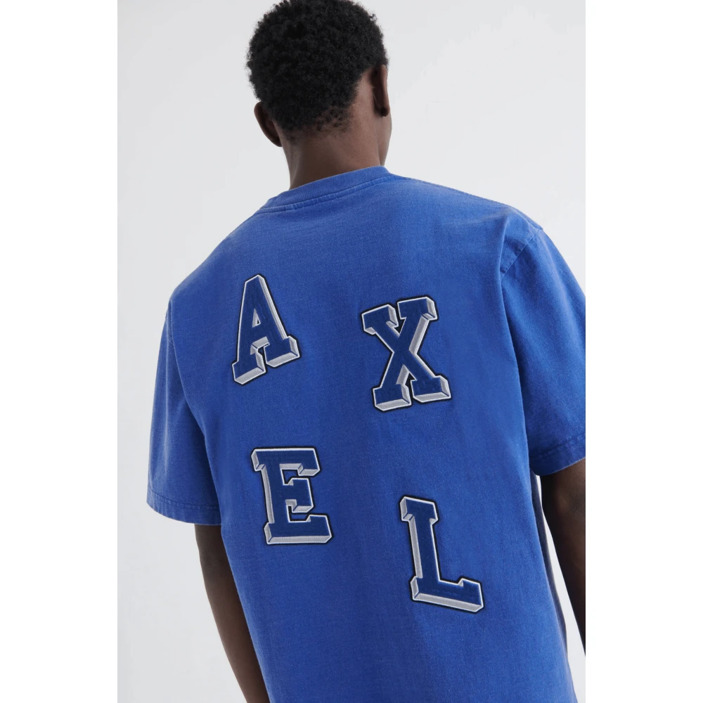 Axel Arigato Blauw Geborduurd Tee-Shirt Oversize Fit Blue Heren