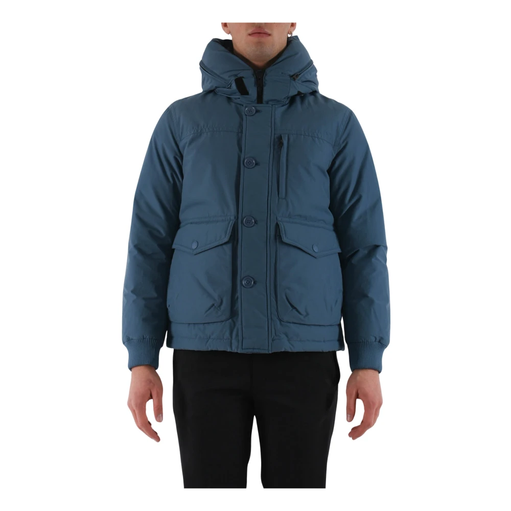 Woolrich Stijlvolle Bomberjack met Verborgen Functies Blue Heren