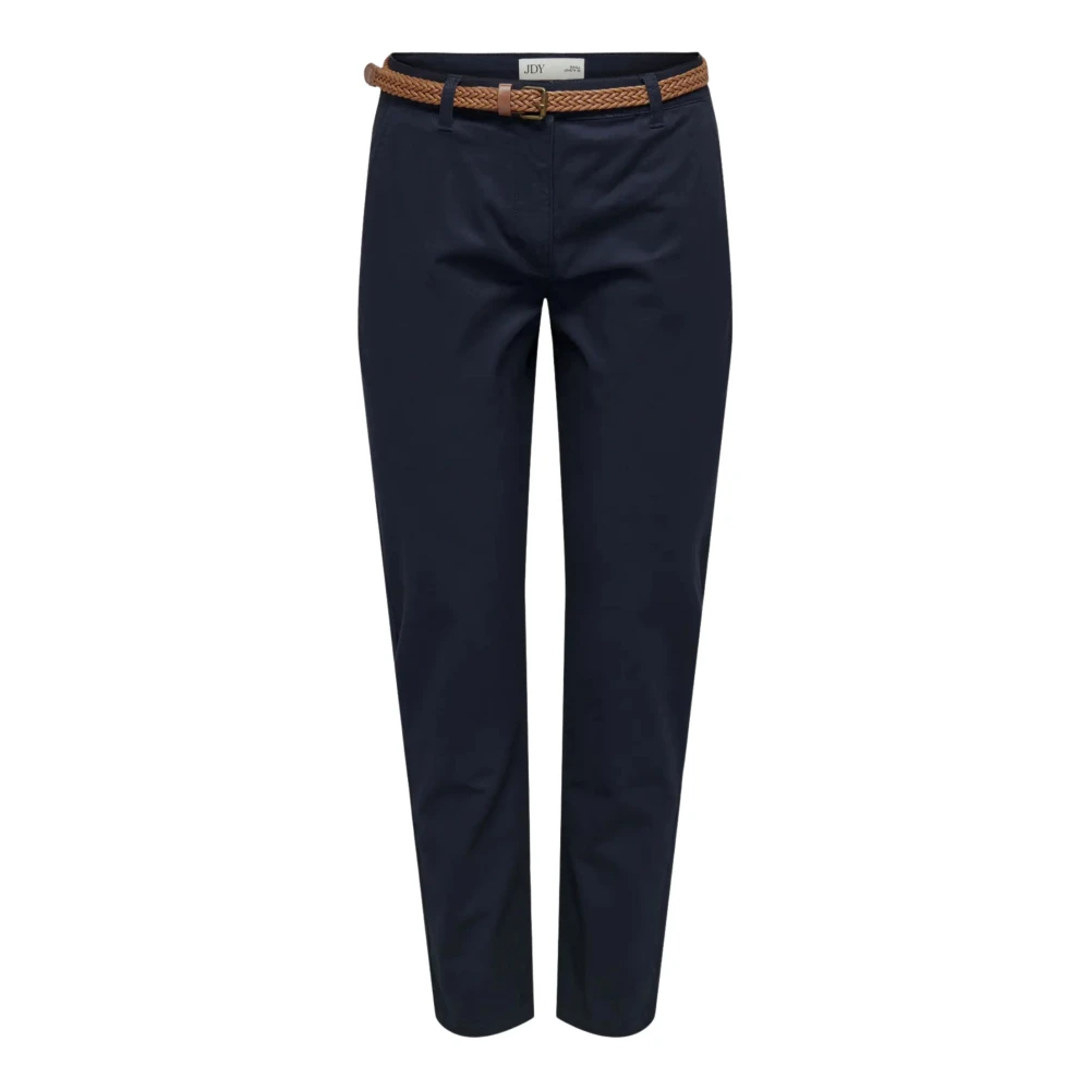 Jacqueline De Yong Women's Blue Cropped Trousers, Xs, Chicago Mw Belted Chino Pant