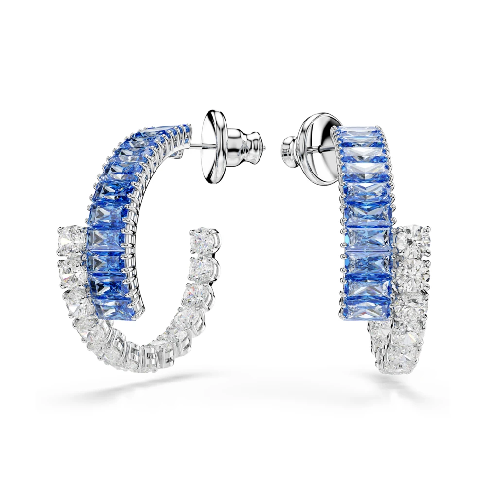 Swarovski Women's Blue Elegant Matrix Crystal Earrings - Earrings - One Size - Accessories