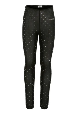 Svarta Mesh Strass Leggings