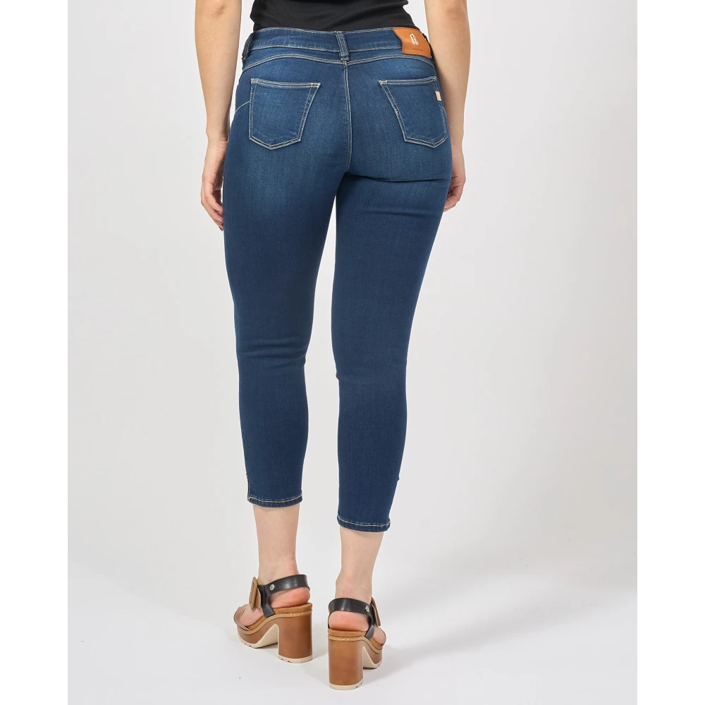Fracomina Blauwe Cropped Push-Up Jeans Blue Dames