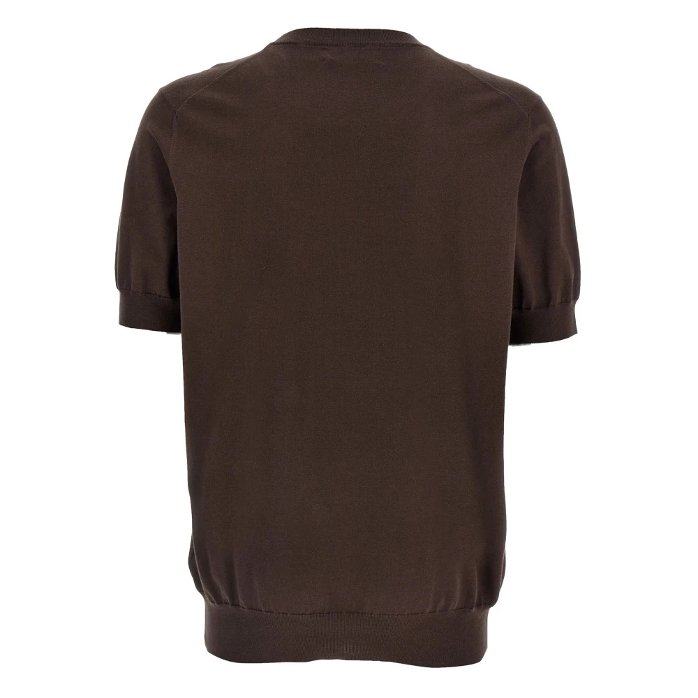 BRUNELLO CUCINELLI Bruin Katoen TEE Shirt Brown Heren