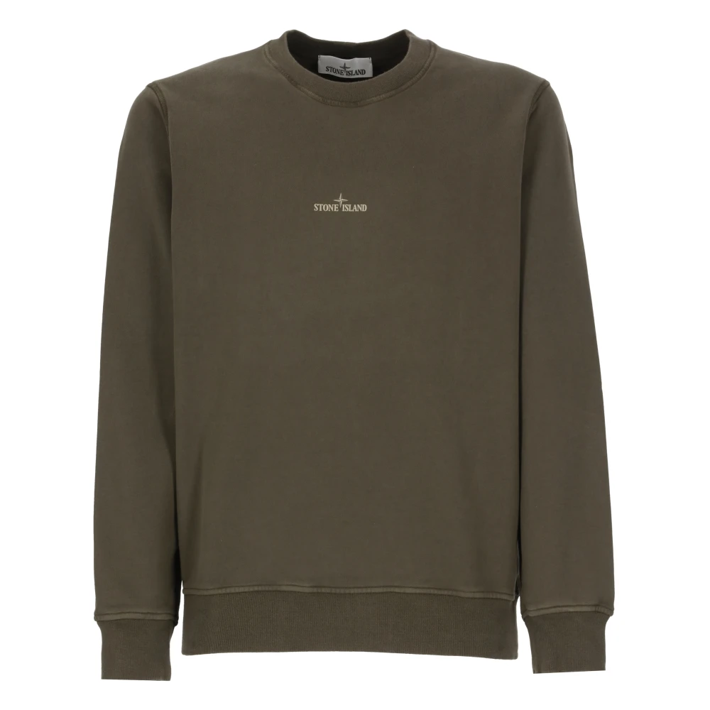 Stone Island Groene Katoenen Sweatshirt met Logoprint Green Heren